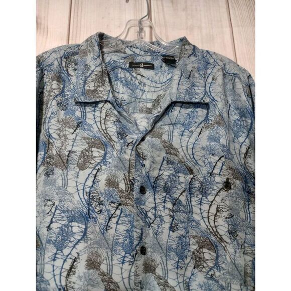 6A Shirt Men's 2x Tall Blue Button Front - Picture 3 of 7